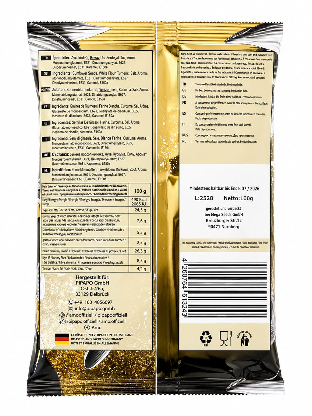 Pipapo Sonnenblumenkerne mit Golden Herbs Flavor
