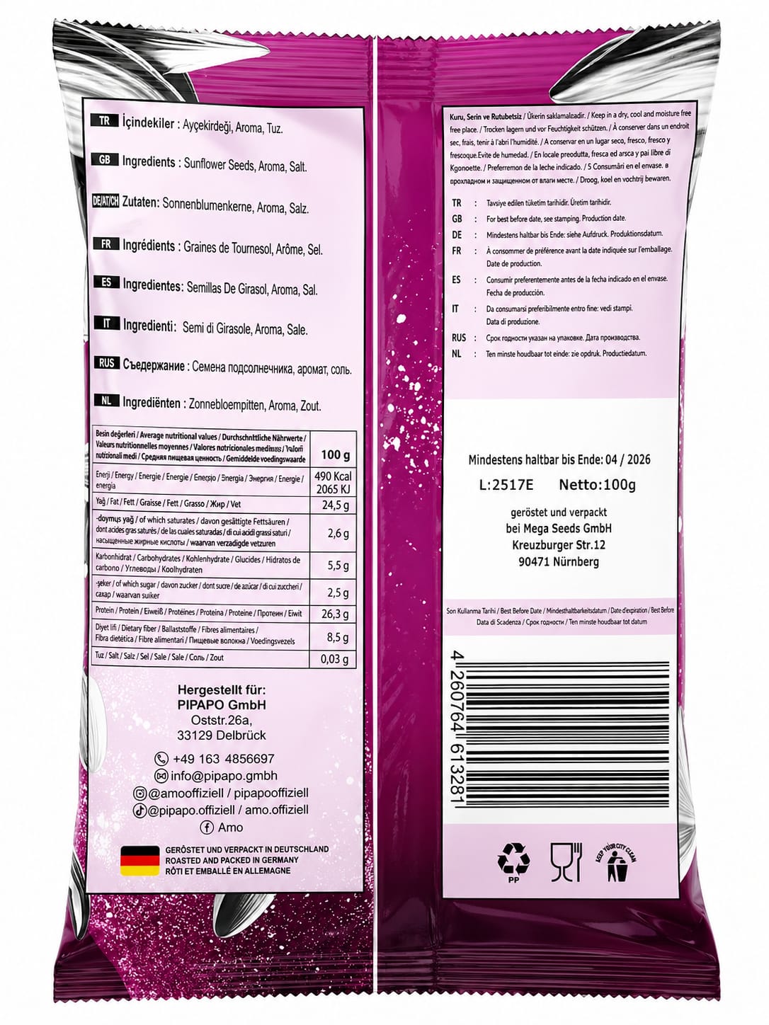 Pipapo Sonnenblumenkerne mit Sweet Popcorn Geschmack